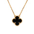 Vintage Alhambra Pendant Necklace 18K Yellow Gold and Onyx