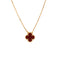Vintage Alhambra Pendant Necklace 18K Yellow Gold and Carnelian