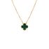 Vintage Alhambra Pendant Necklace 18K Yellow Gold and Malachite