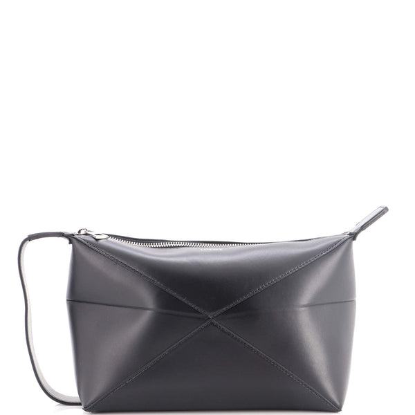 Puzzle Fold Wash Bag Leather