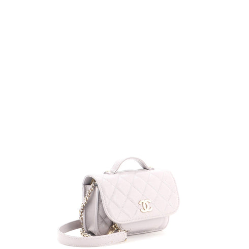 Business Affinity Flap Clutch with Chain Quilted Caviar