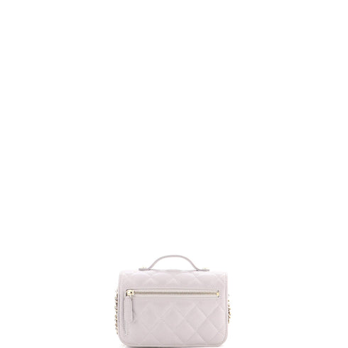 Business Affinity Flap Clutch with Chain Quilted Caviar