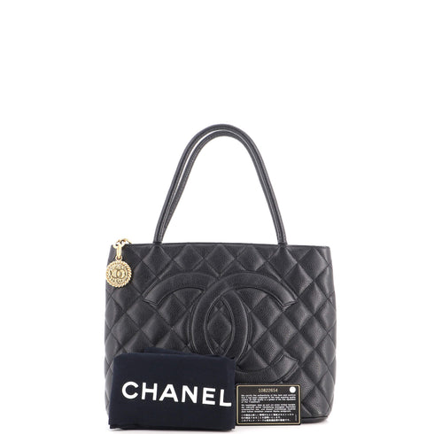 Medallion Tote Quilted Caviar