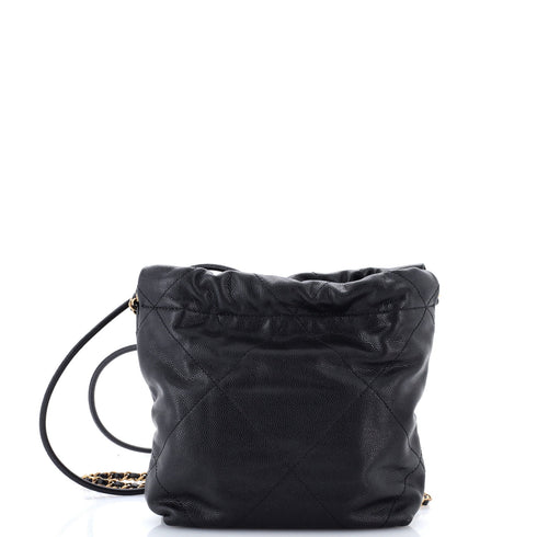 22 Chain Hobo Quilted Caviar Mini