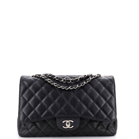 Classic Single Flap Bag Quilted Caviar Jumbo