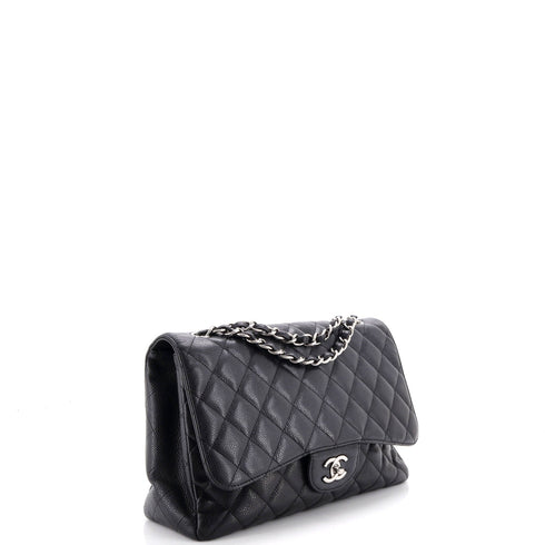 Classic Single Flap Bag Quilted Caviar Jumbo