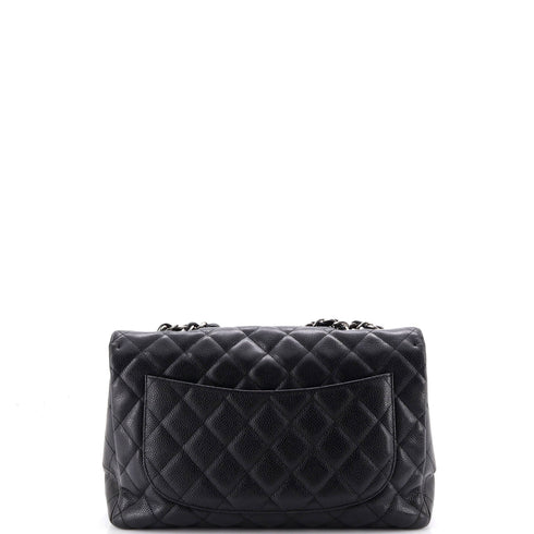 Classic Single Flap Bag Quilted Caviar Jumbo