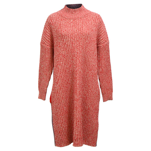 Women's Jil Sander Knitted Sweater Midi Dress in Multicolor Wool