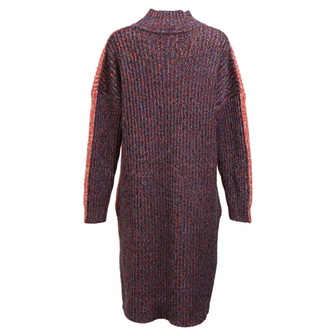 Women's Jil Sander Knitted Sweater Midi Dress in Multicolor Wool