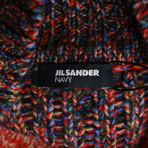 Women's Jil Sander Knitted Sweater Midi Dress in Multicolor Wool