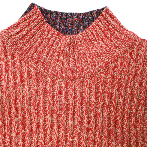 Women's Jil Sander Knitted Sweater Midi Dress in Multicolor Wool