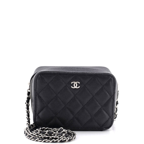 Square CC Chain Camera Bag Quilted Caviar Mini