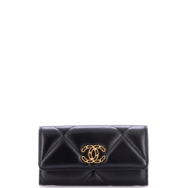 19 Flap Wallet Quilted Lambskin Small