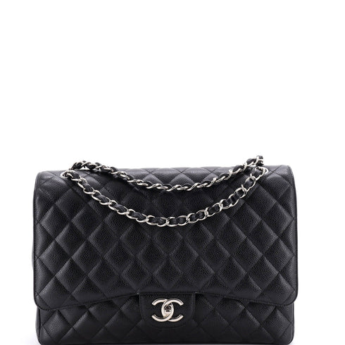 Classic Double Flap Bag Quilted Caviar Maxi