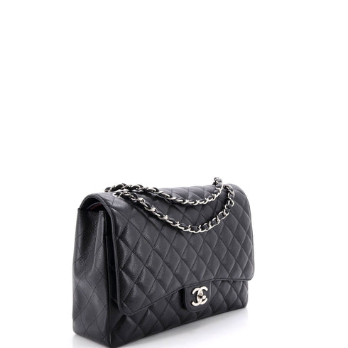 Classic Double Flap Bag Quilted Caviar Maxi