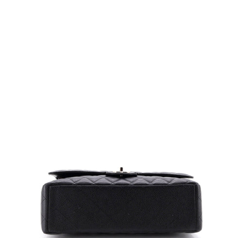 Classic Double Flap Bag Quilted Caviar Maxi
