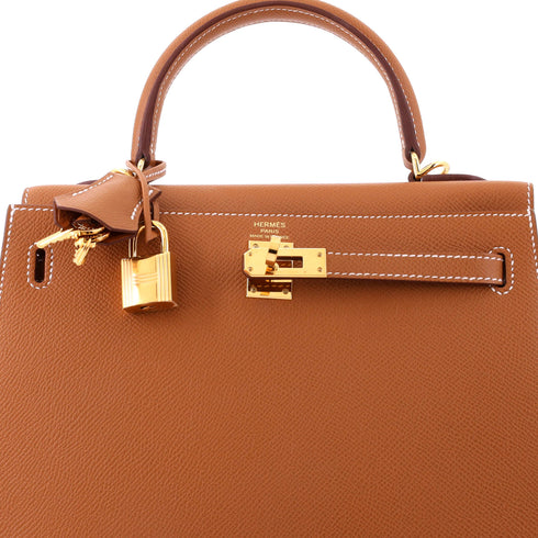 Kelly Handbag Gold Epsom with Gold Hardware 25