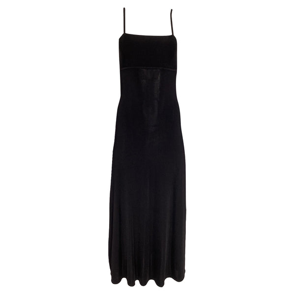 Women's Zimmermann Ribbed Square Neck Maxi Dress in Black Viscose