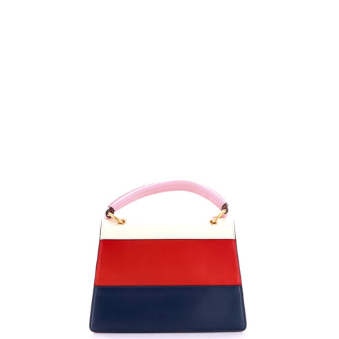 Queen Margaret Top Handle Bag Colorblock Leather Small