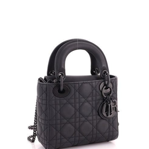 Ultra Matte Lady Dior Chain Bag Cannage Quilt Calfskin Mini