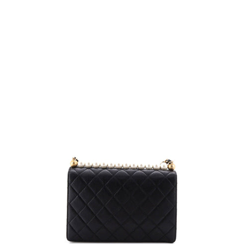 Chic Pearls Flap Bag Quilted Lambskin Small