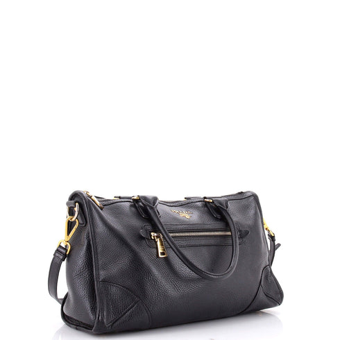 Front Zip Convertible Satchel Cervo Leather Medium