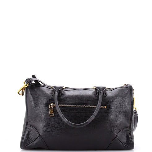 Front Zip Convertible Satchel Cervo Leather Medium