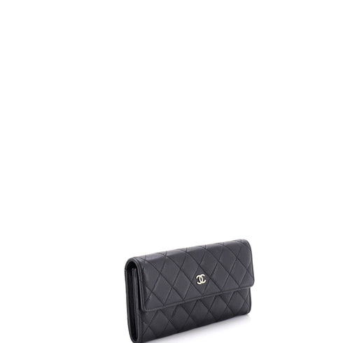 CC French Flap Wallet Quilted Caviar Long