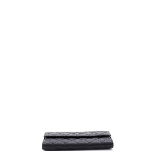 CC French Flap Wallet Quilted Caviar Long