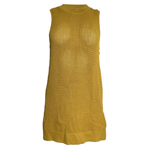 Women's Jason Wu Pointelle-Knit Tunic Sweater In Yellow Viscose