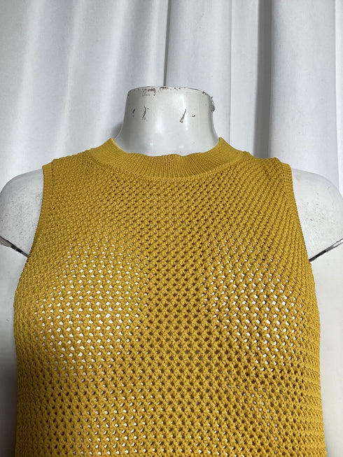 Women's Jason Wu Pointelle-Knit Tunic Sweater In Yellow Viscose