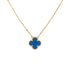 Vintage Alhambra Pendant Necklace 18K Yellow Gold and Agate