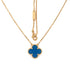 Vintage Alhambra Pendant Necklace 18K Yellow Gold and Agate