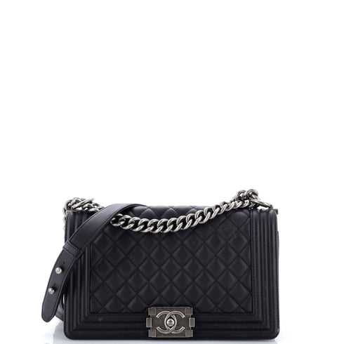 Boy Flap Bag Quilted Calfskin Old Medium