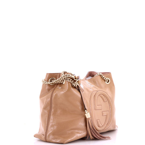 Soho Chain Strap Shoulder Bag Patent Medium