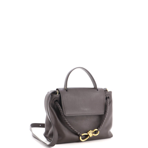Ciao Ciao Top Handle Bag Leather with Intrecciato Detail Small
