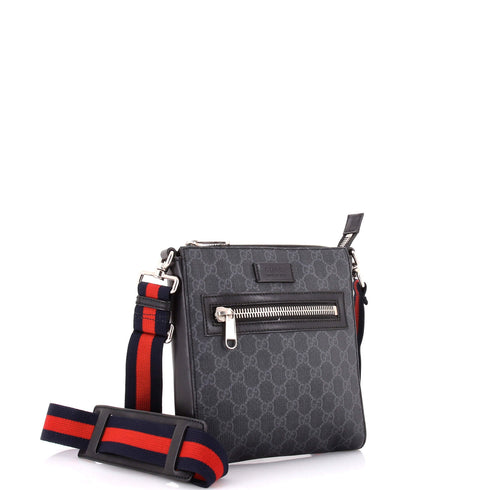 Web Strap Front Zip Messenger Bag GG Coated Canvas Small