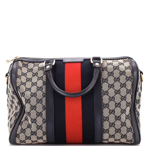 Vintage Web Boston Bag GG Canvas Medium