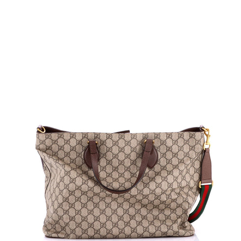 Courrier Convertible Soft Open Tote GG Coated Canvas with Applique Large