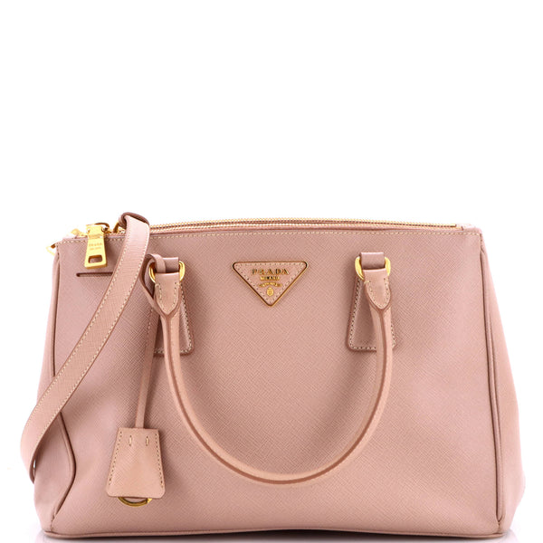 Double Zip Lux Tote Saffiano Leather Small