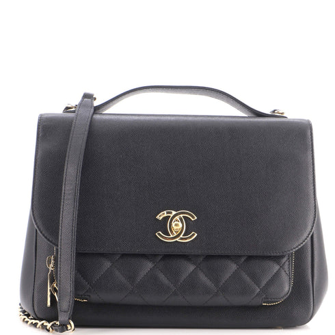 Business Affinity Flap Bag Quilted Caviar Large