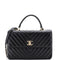 Trendy CC Top Handle Bag Chevron Lambskin Medium
