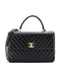 Trendy CC Top Handle Bag Chevron Lambskin Medium