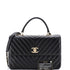 Trendy CC Top Handle Bag Chevron Lambskin Medium