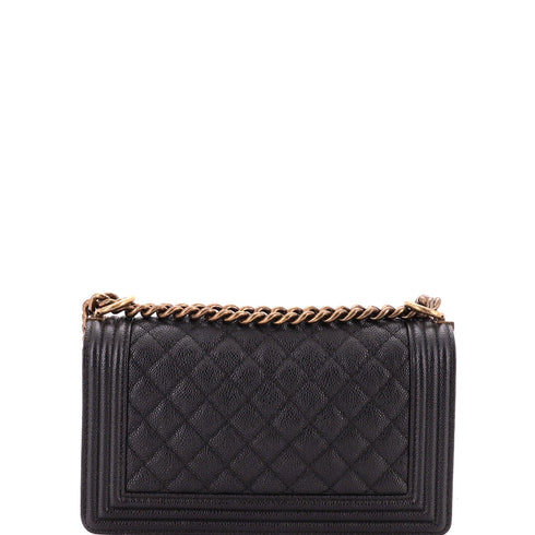 Boy Flap Bag Quilted Caviar Old Medium