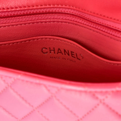 Square Classic Single Flap Bag Quilted Lambskin Mini