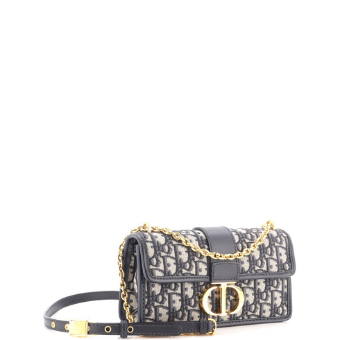 30 Montaigne Chain Flap Bag Oblique Canvas East West