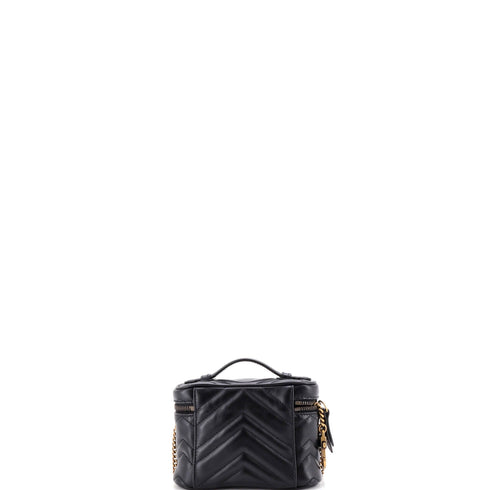 GG Marmont Top Handle Vanity Chain Bag Matelasse Leather Mini