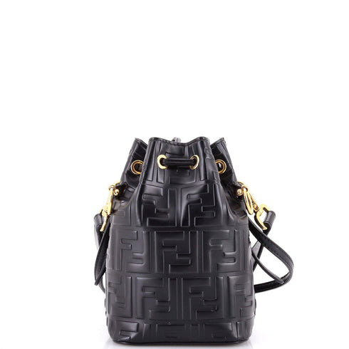 Mon Tresor Bucket Bag Zucca Embossed Leather Mini