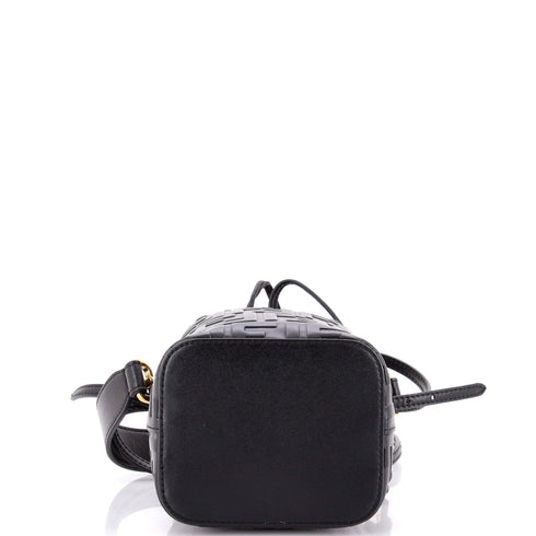 Mon Tresor Bucket Bag Zucca Embossed Leather Mini